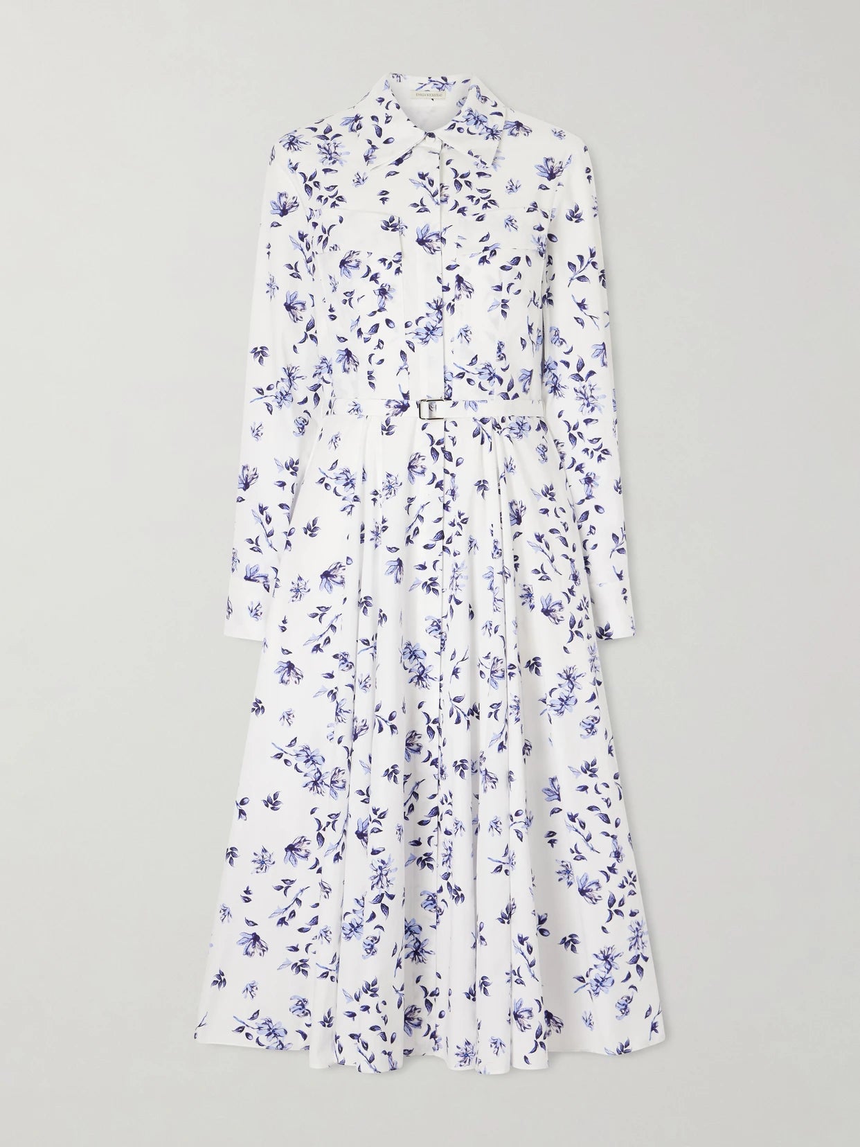 Image of Dresses. Product name - Emmalyna Floral-print Organic Cotton-poplin in White colour by brand - Emilia Wickstead