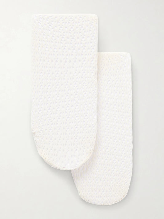 Image of Lingerie. Product name - Daisy Net Stretch-econyl Tights in Cream colour by brand - Wolford