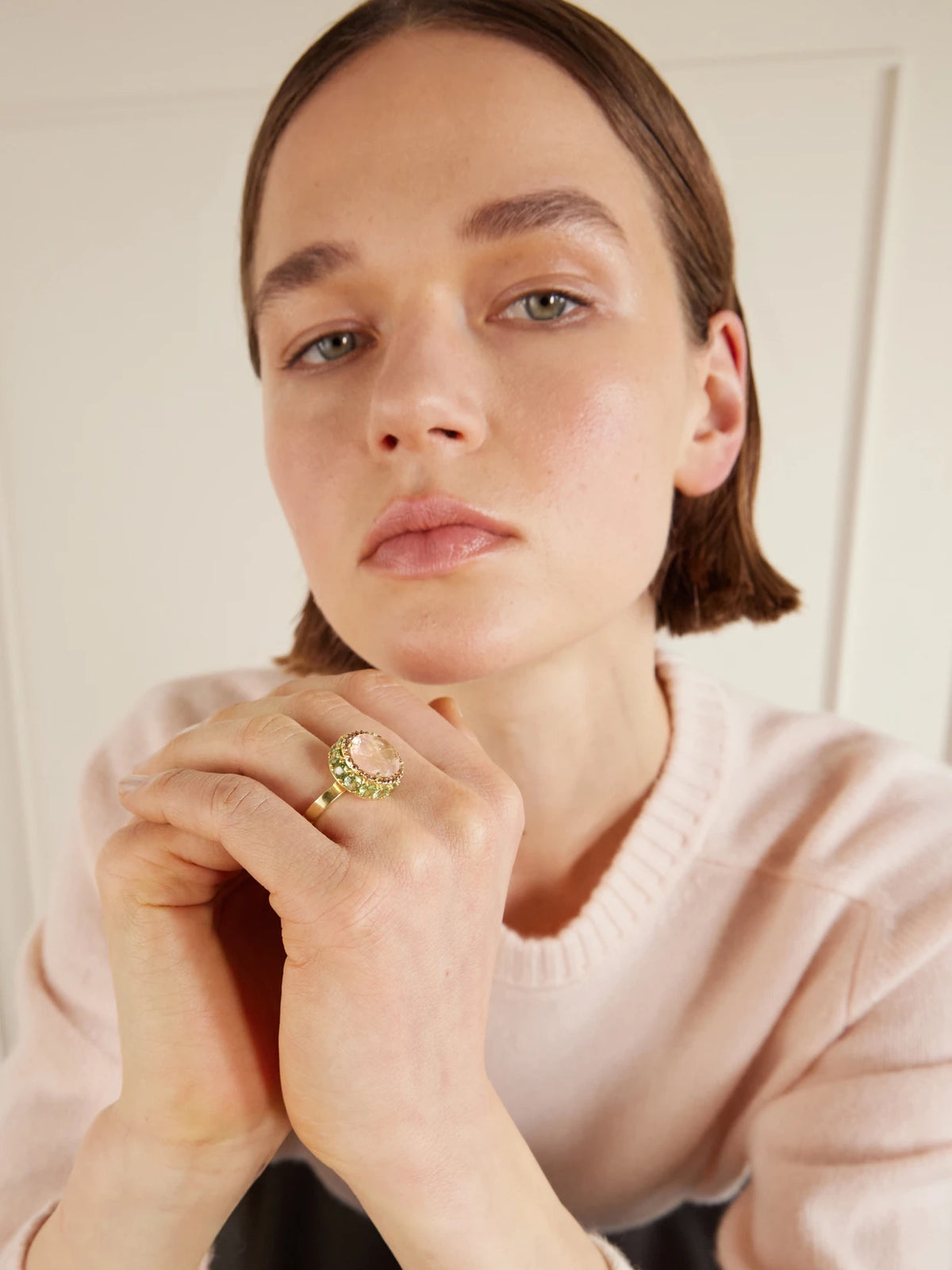 Image of Rings. Product name - One Of A Kind 18-karat Gold Multi-stone Ring in Orange colour by brand - Ileana Makri