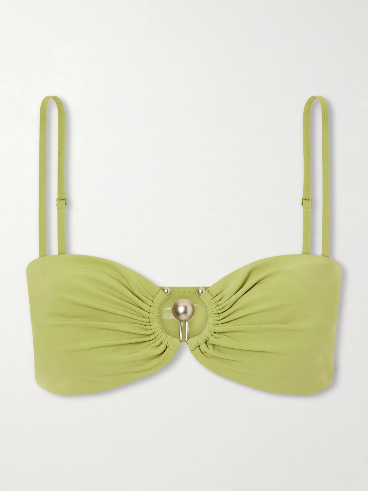 Ruched Prong Bandeau Bikini Top