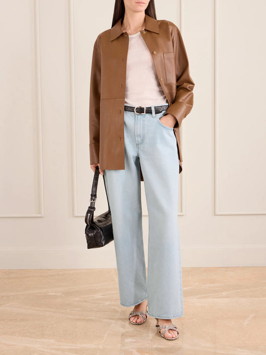 Image of Jeans. Product name - Lindz Mid-rise Straight-leg Jeans in Light denim colour by brand - Citizens of Humanity