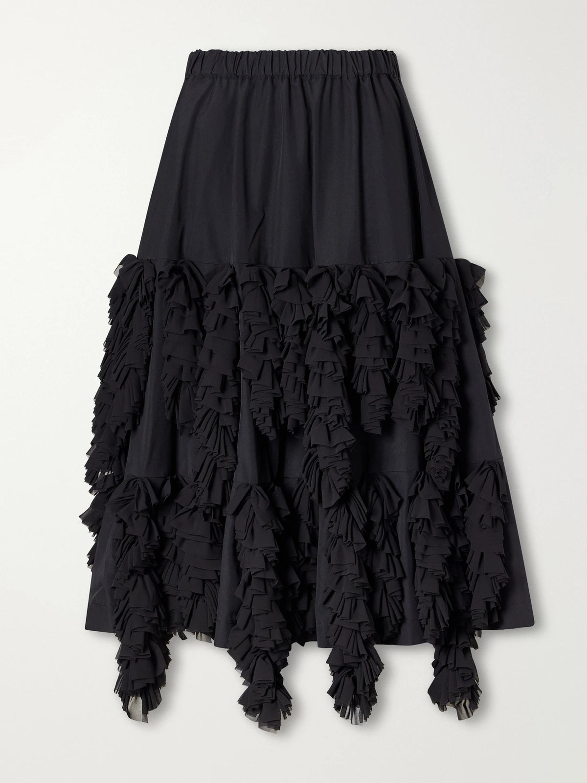 Comme des Garçons Tiered Ruffled Georgette Midi Skirt