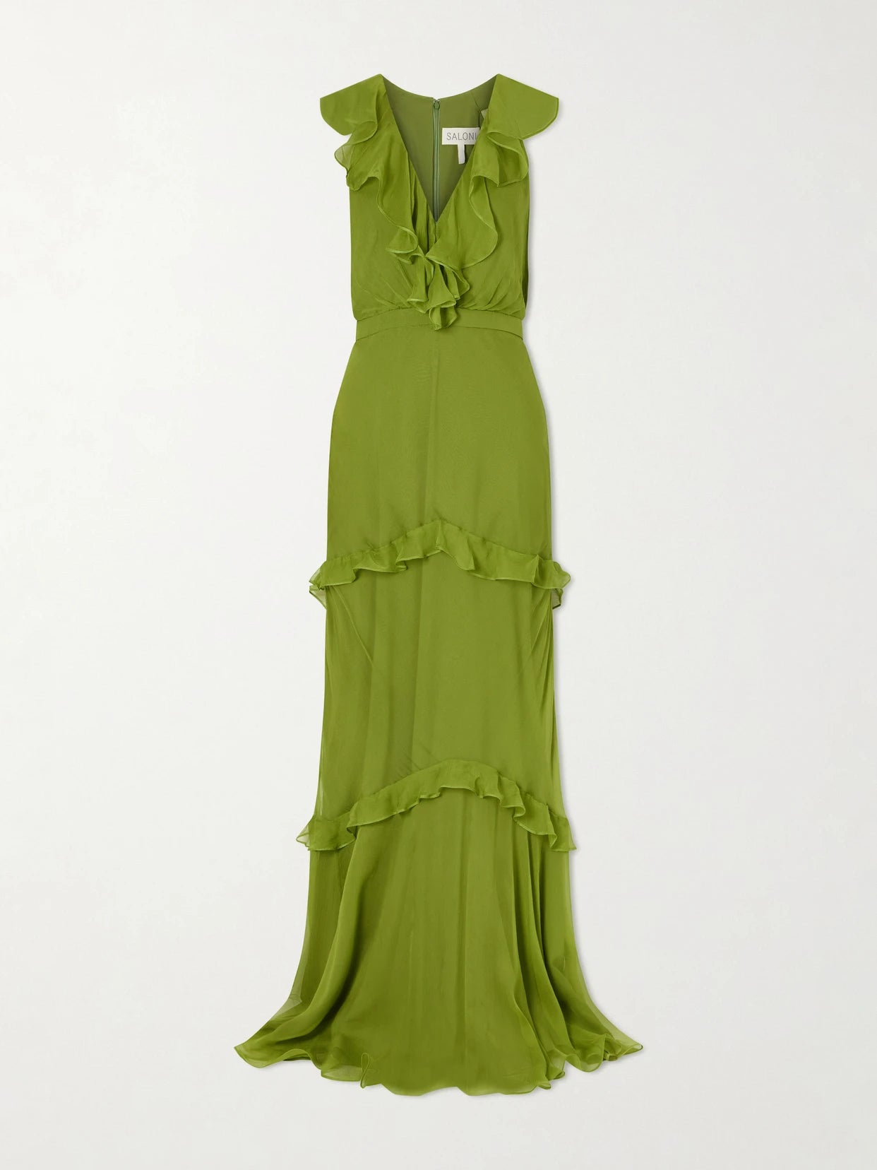 Rita Gathered Ruffled Silk Gown