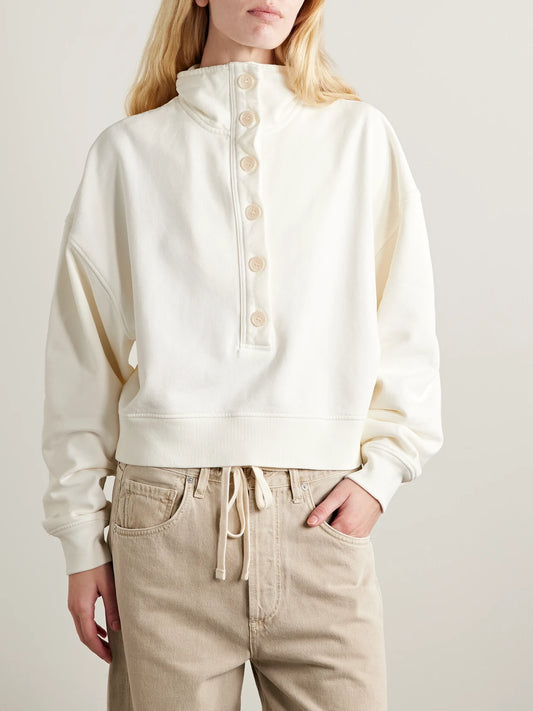 Mirelle Cropped Cotton-jersey Sweatshirt