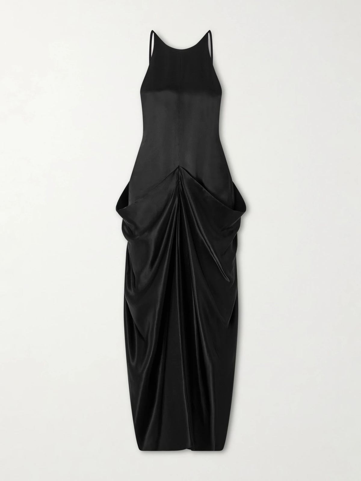 KHAITE Kent Draped Satin Maxi Dress