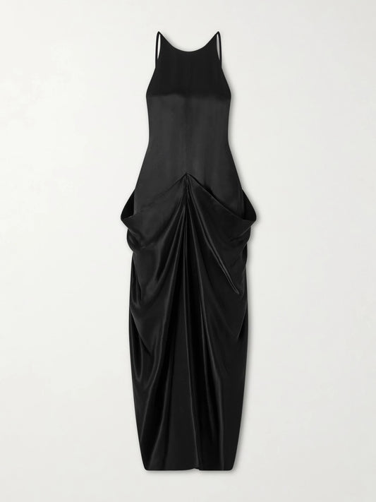 Kent Draped Satin Maxi Dress