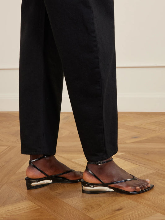 Tong 30 Patent-leather Wedge Sandals