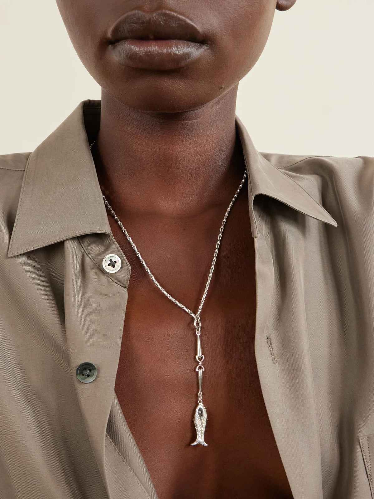 Pesca Sterling Silver And Aquamarine Necklace