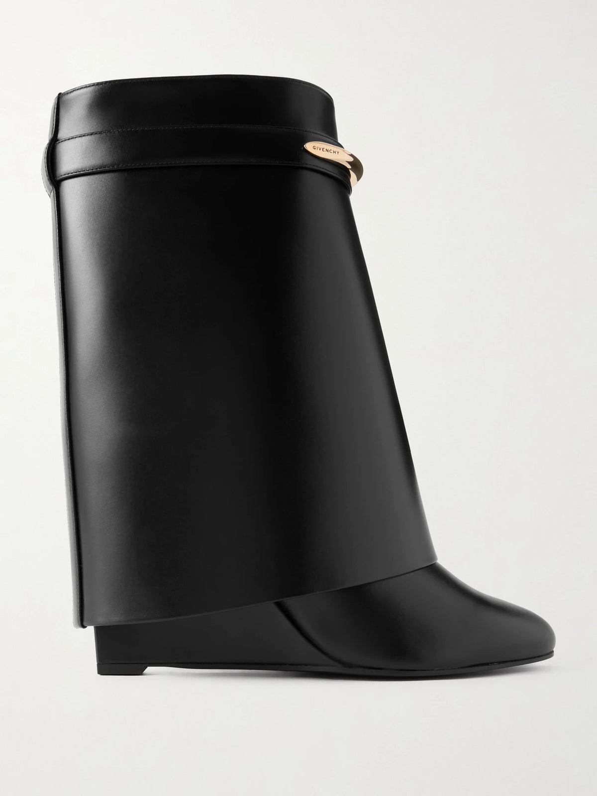 Shark Embellished Leather Ankle Boots