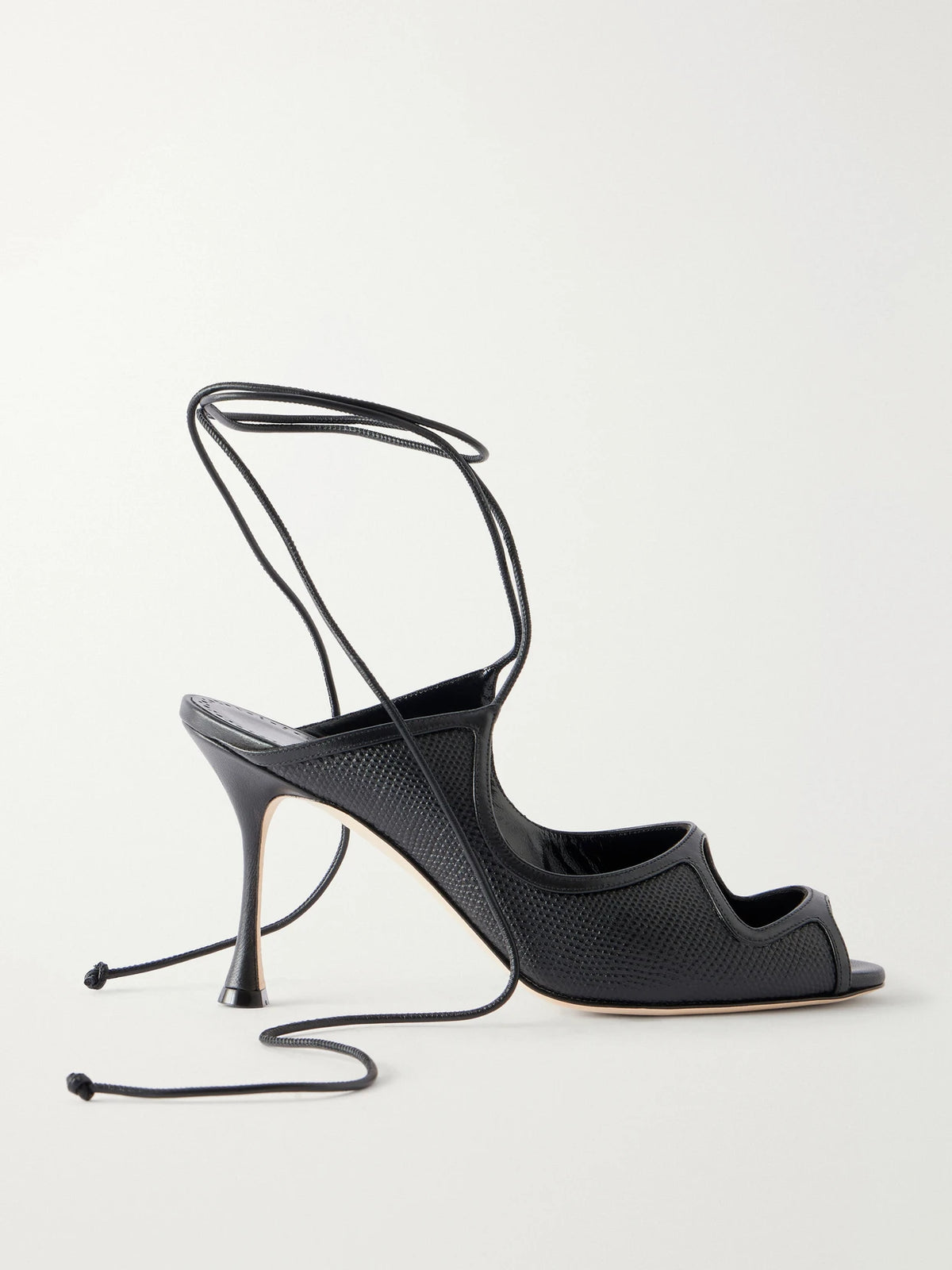 Prosta 90 Cutout Textured Leather Sandals