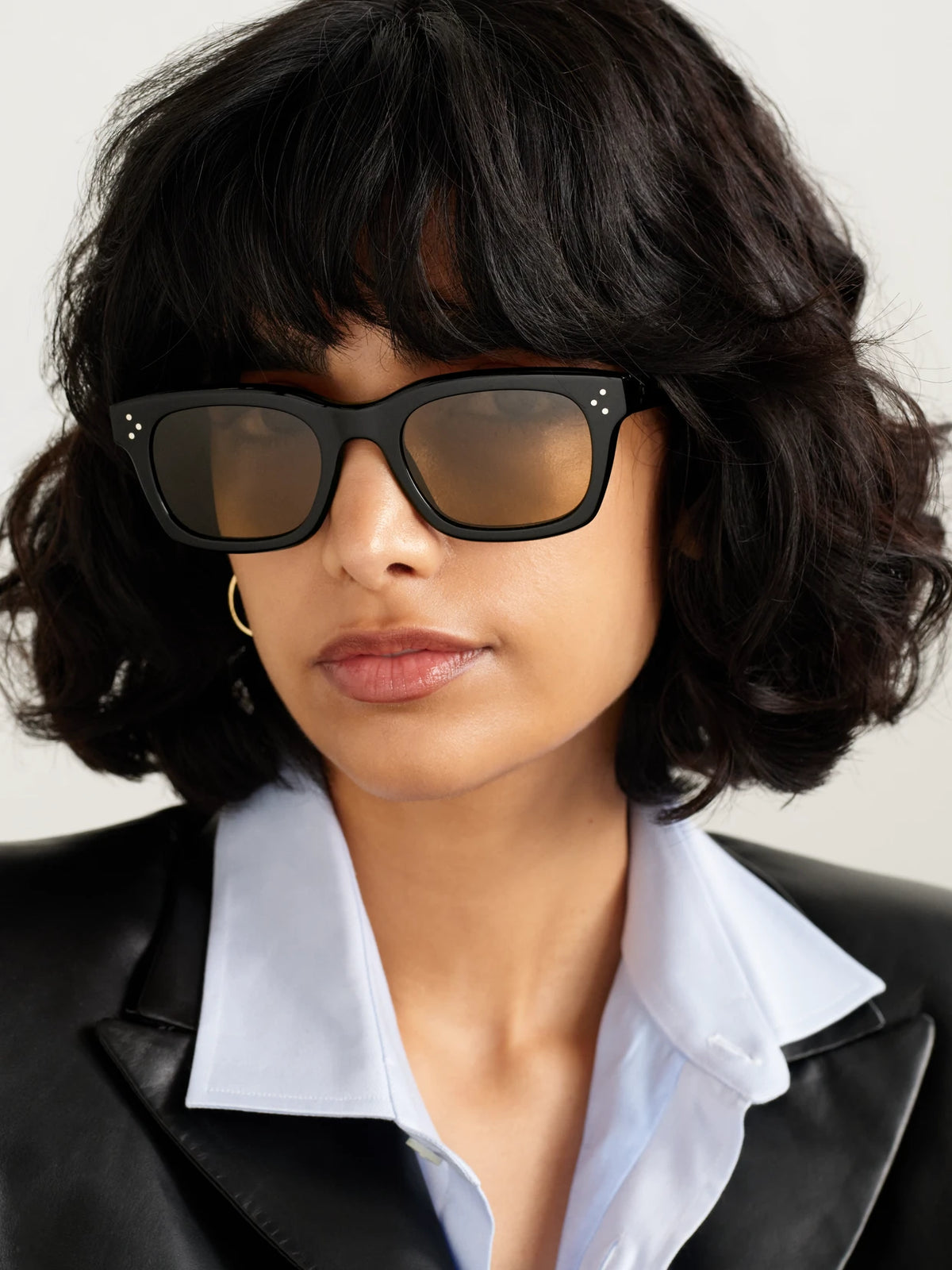 Image of Sunglasses. Product name - D-frame Acetate Sunglasses in Black colour by brand - CELINE Eyewear