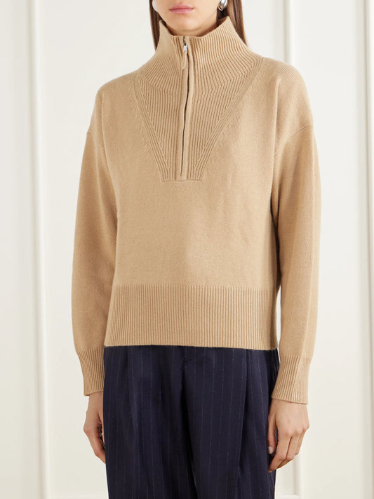 Allude Troyer Cashmere Half-zip Polo Sweater