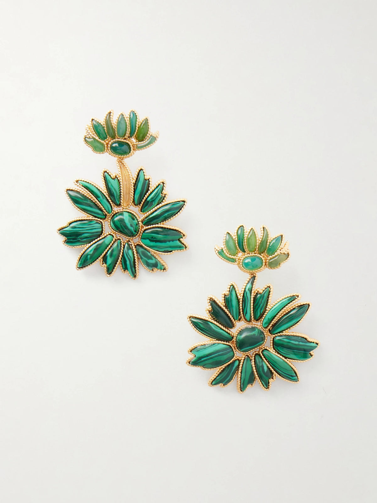 Zimmermann Botanica Dangles Gold-tone Malachite Earrings