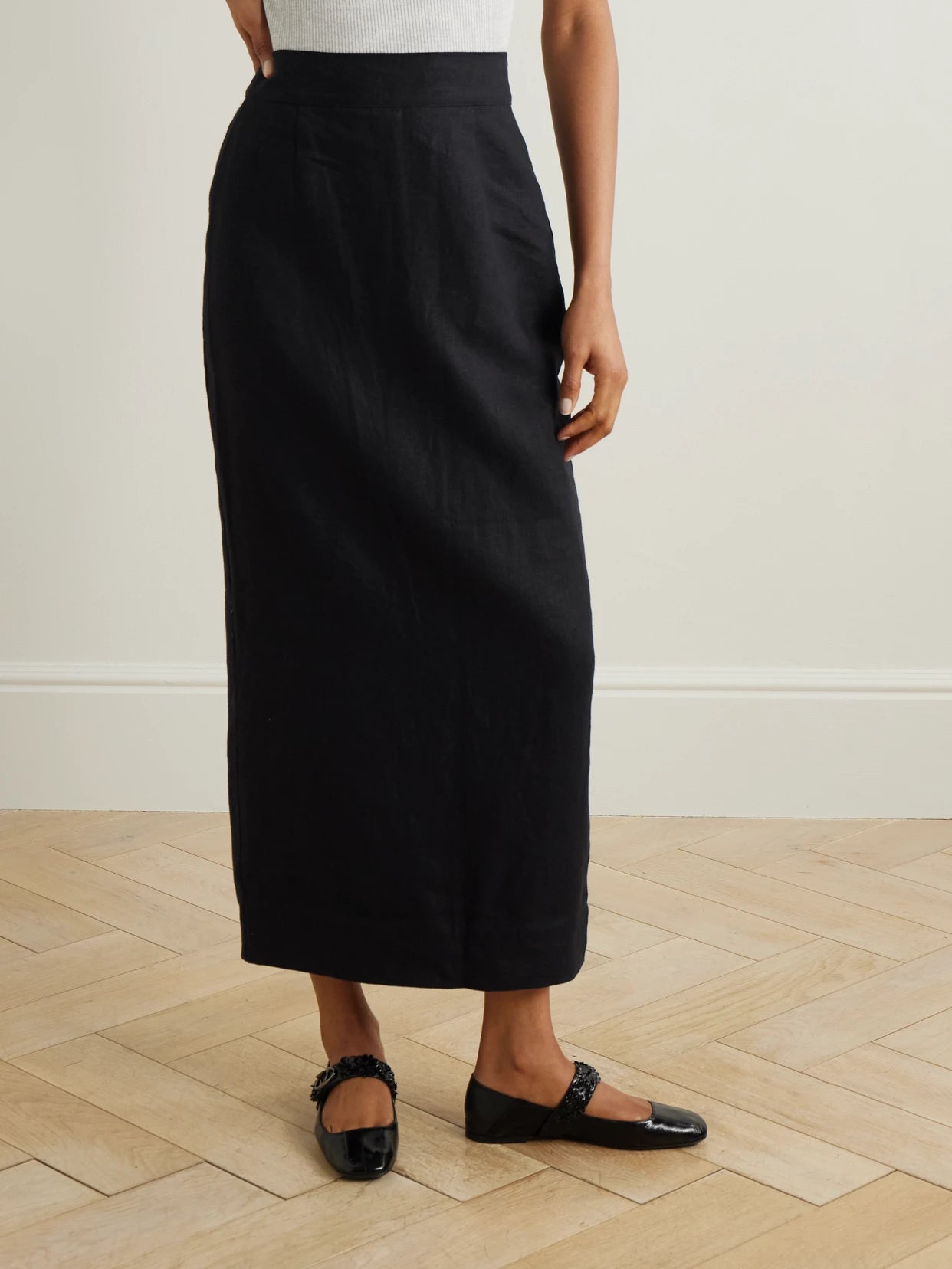 Emma Linen Midi Skirt