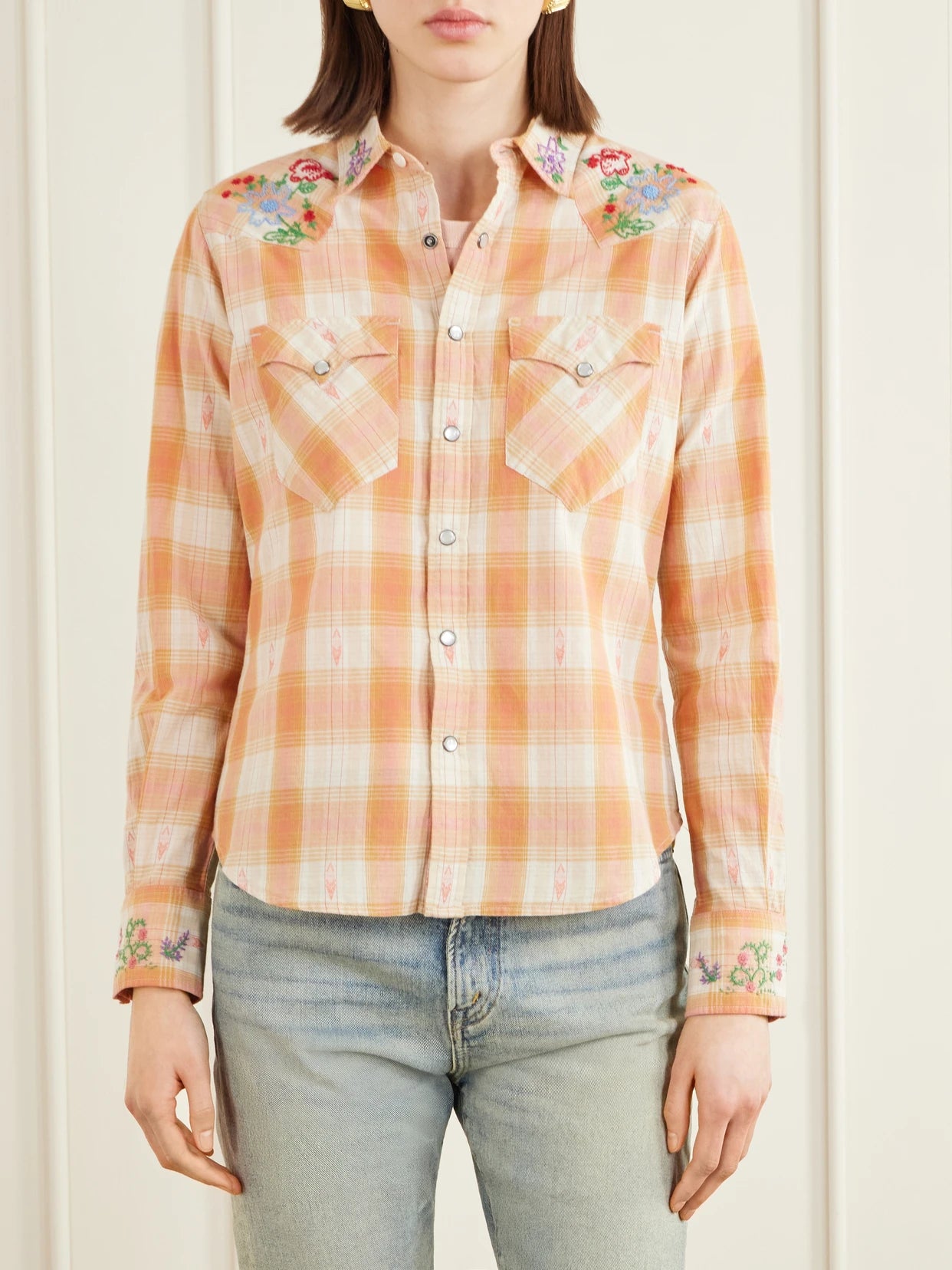 Buffalo Embroidered Checked Cotton Shirt