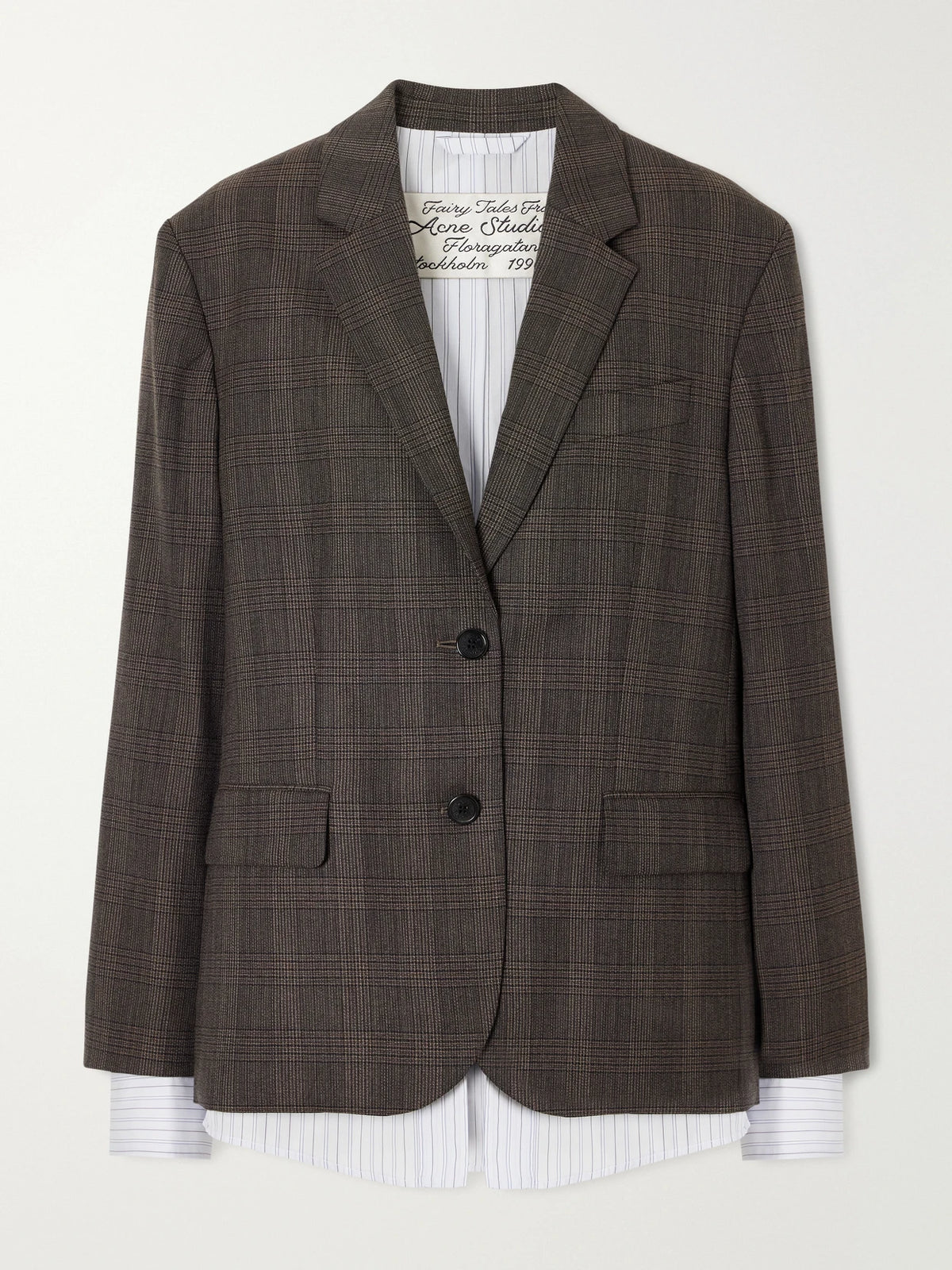 Acne Studios Layered Checked Wool-blend Blazer