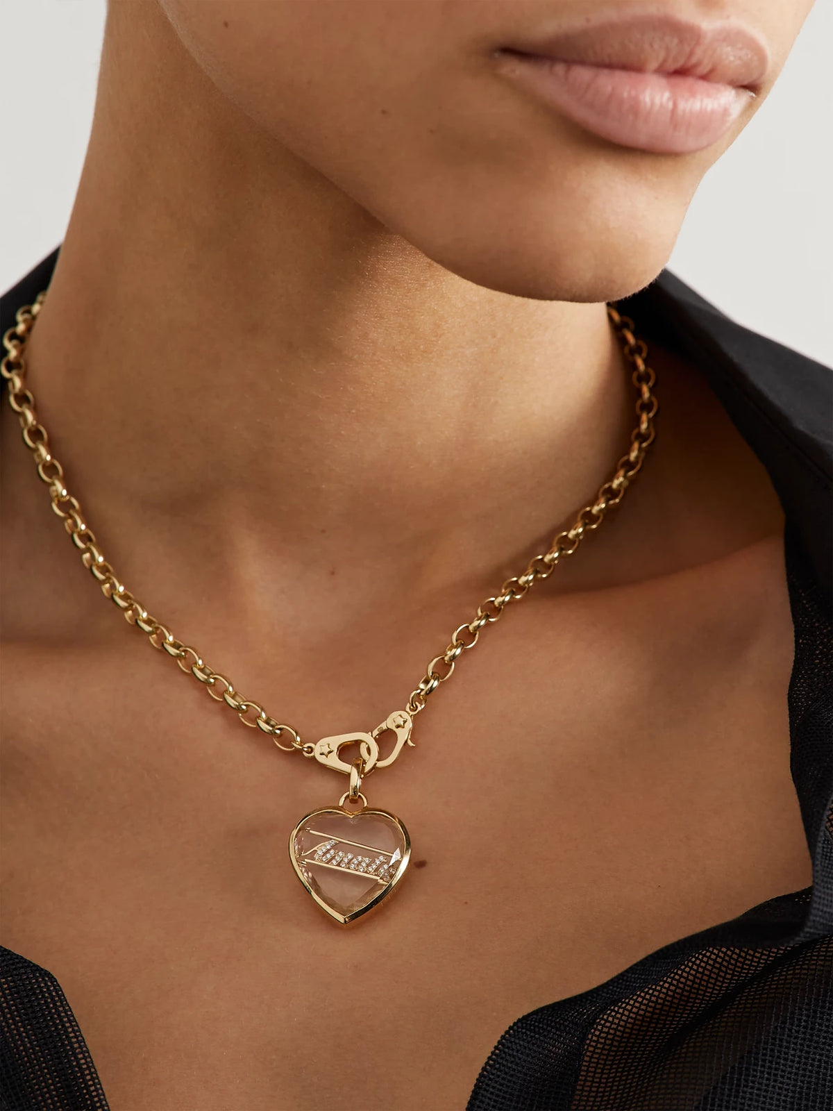 Image of Necklaces. Product name - 18-karat Gold, Quartz And Diamond Necklace in Multi colour by brand - FoundRae