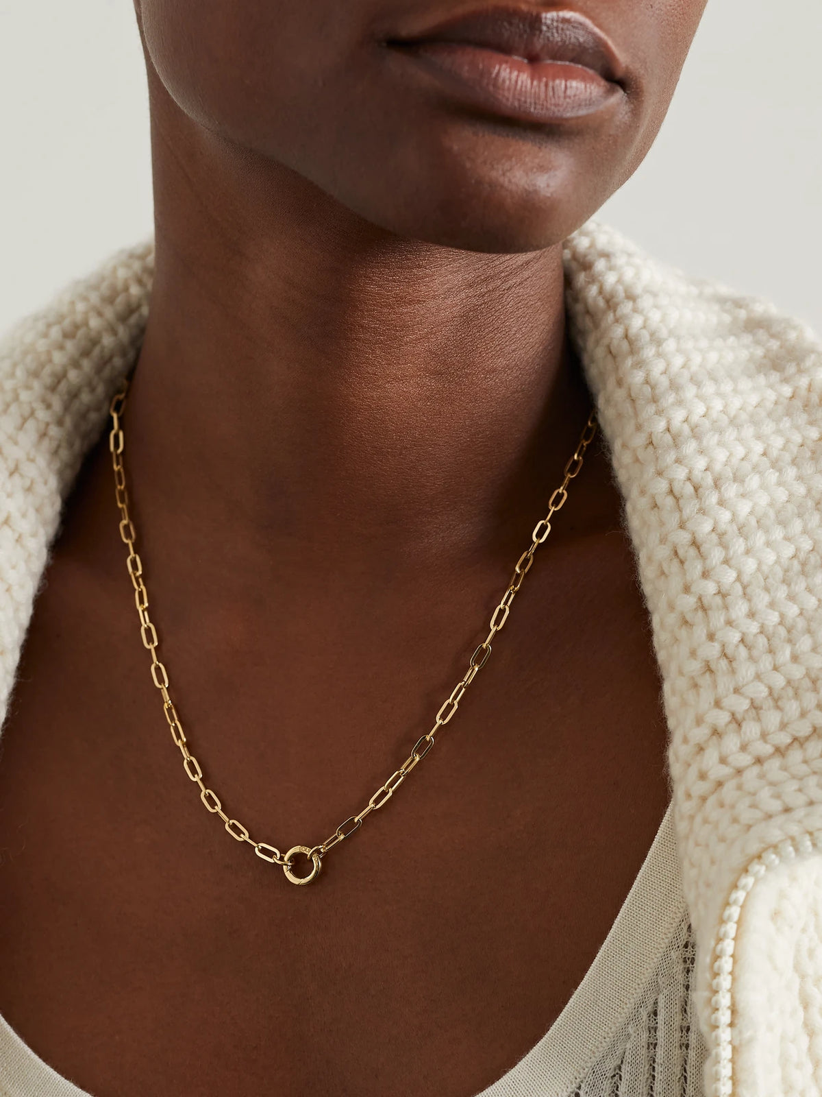 Image of Necklaces. Product name - Refined Open Clip 18-karat Gold Necklace in Multi colour by brand - FoundRae