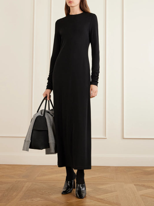 Image of Dresses. Product name - Jersey Maxi Dress in Black colour by brand - TOTEME