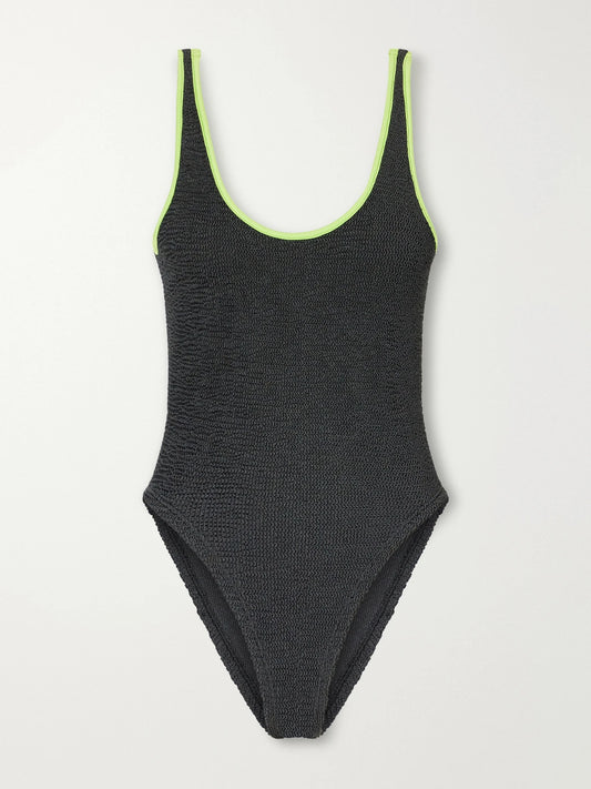 Hunza G Faye Two-tone Original Crinkle Swimsuit
