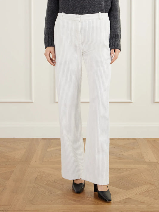 The Row Kenton Mid-rise Cotton-corduroy Straight-leg Pants