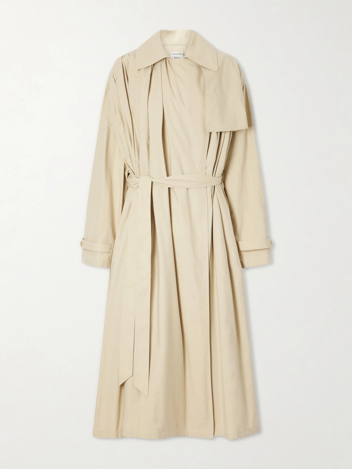 Mireille Ruched Cotton-gabardine Trench Coat