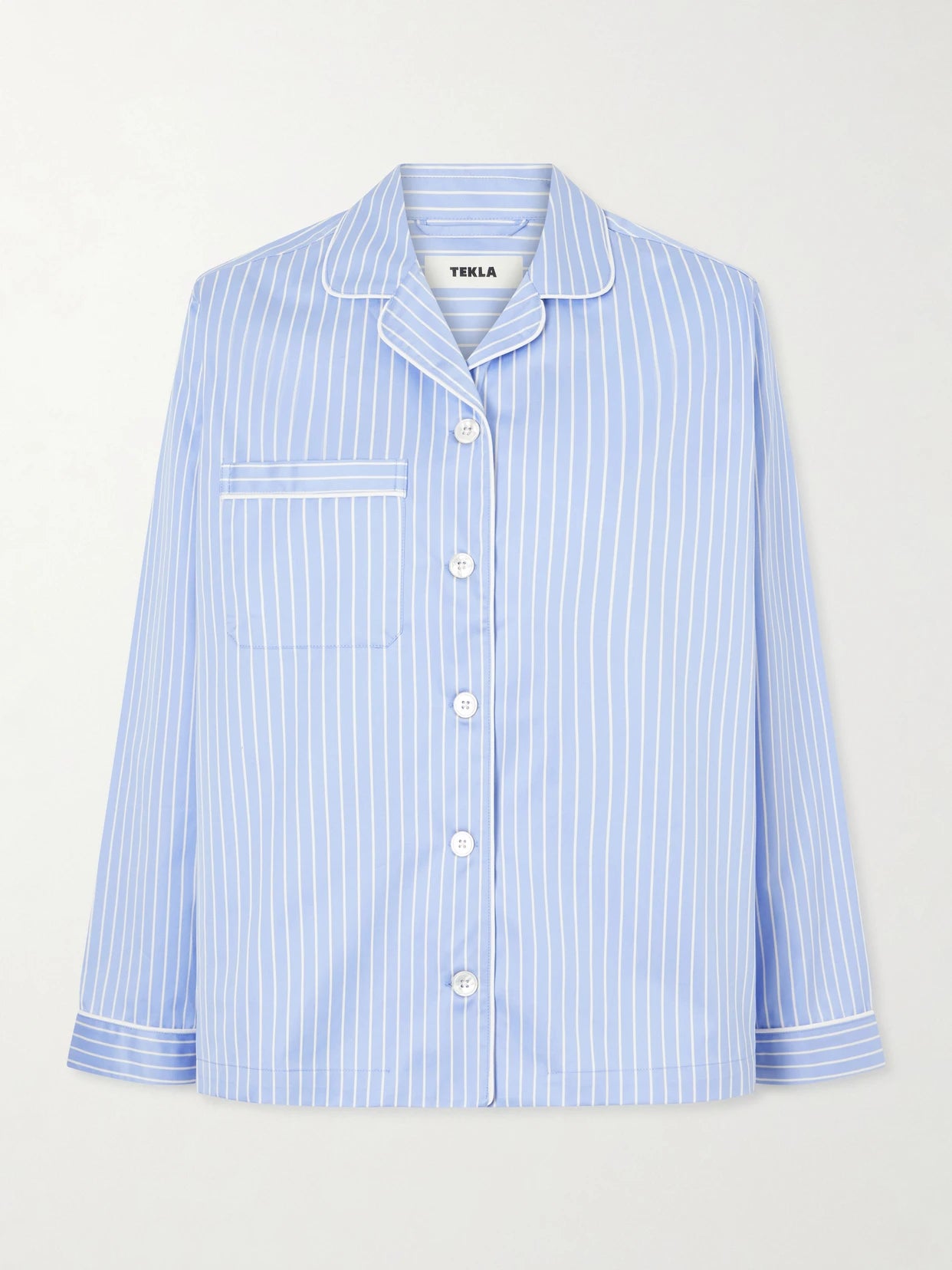 Sateen Striped Organic Cotton Pajama Shirt