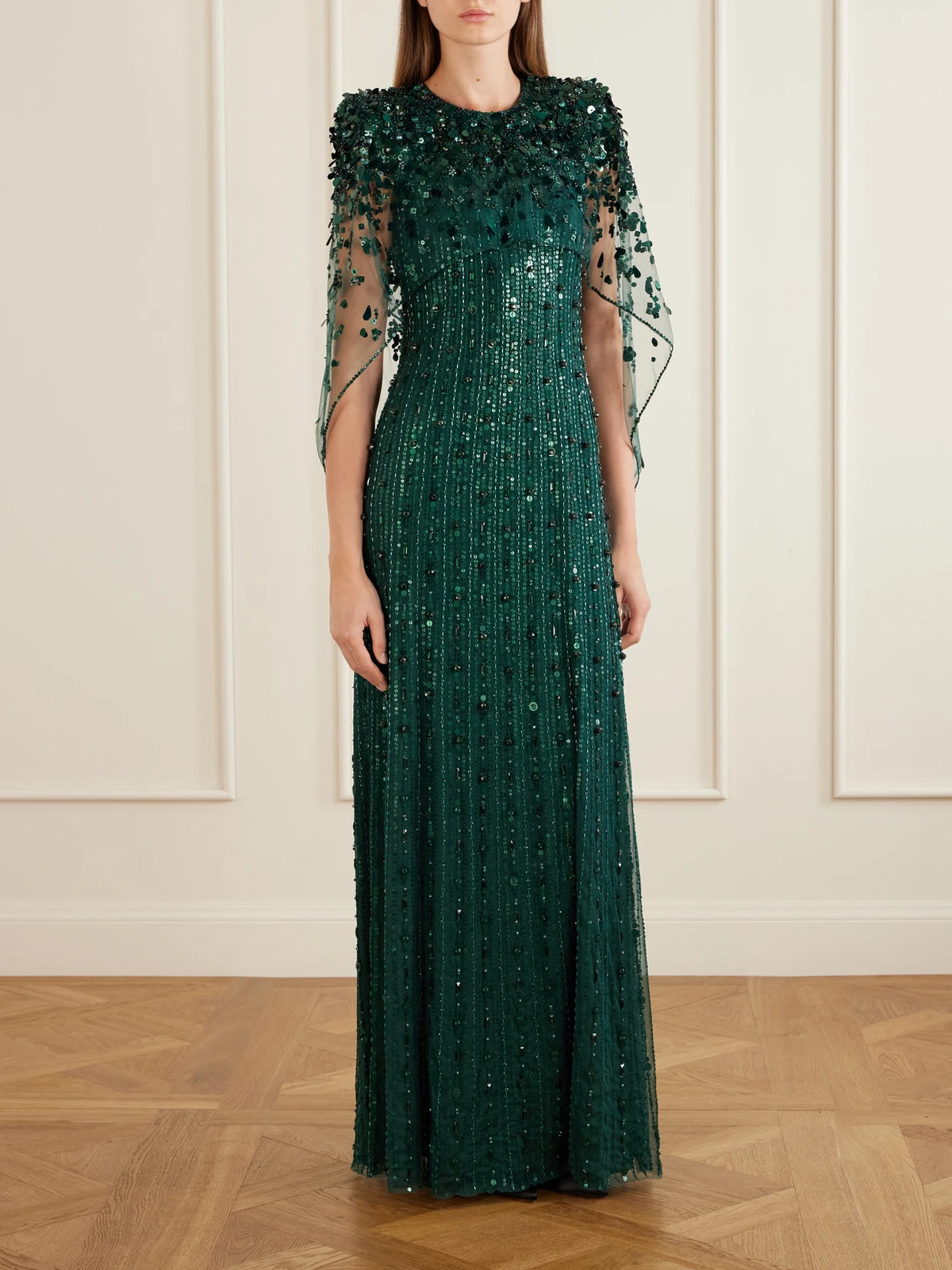 Nettie Embellished Sequined Tulle Gown