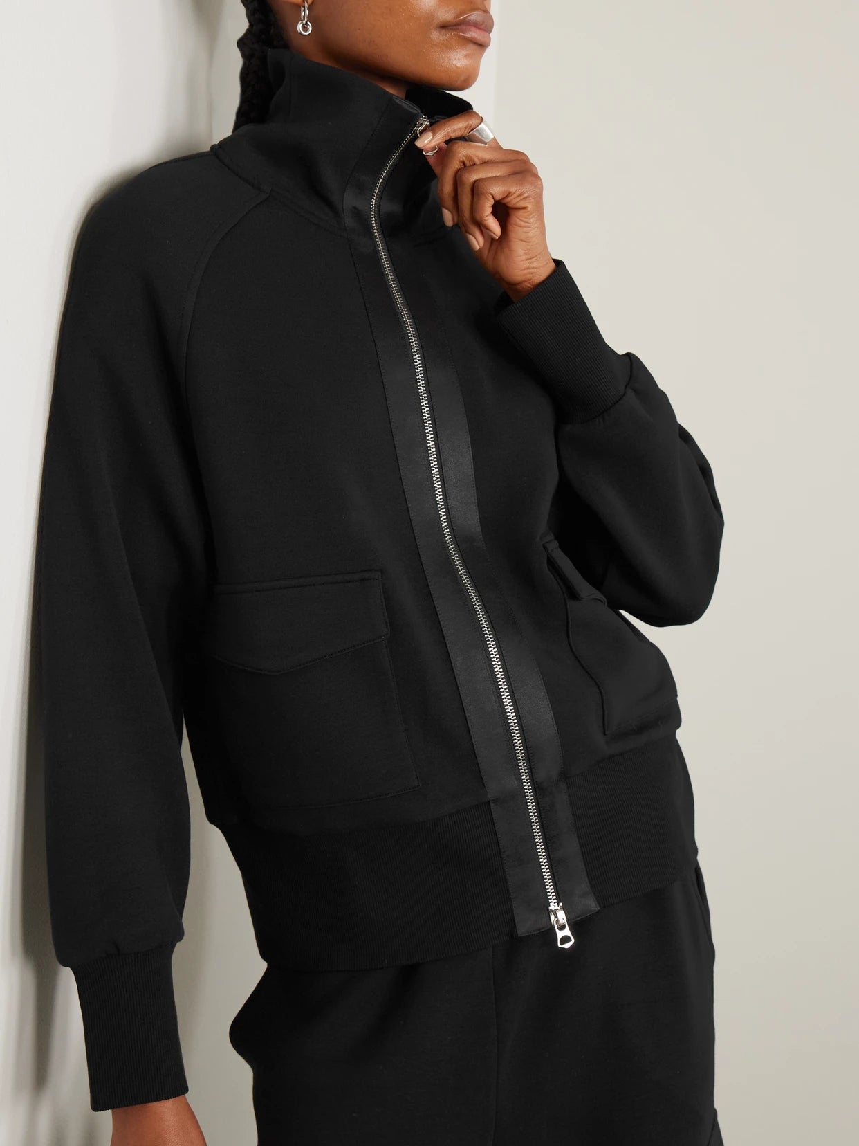 Roxbury Satin-trimmed Doublesoft Zip-up Sweatshirt