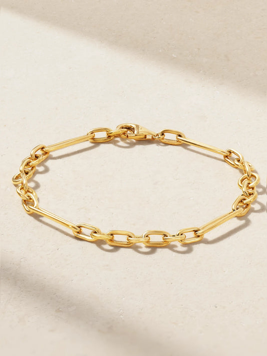 Small Mixed Clip 18-karat Gold Bracelet