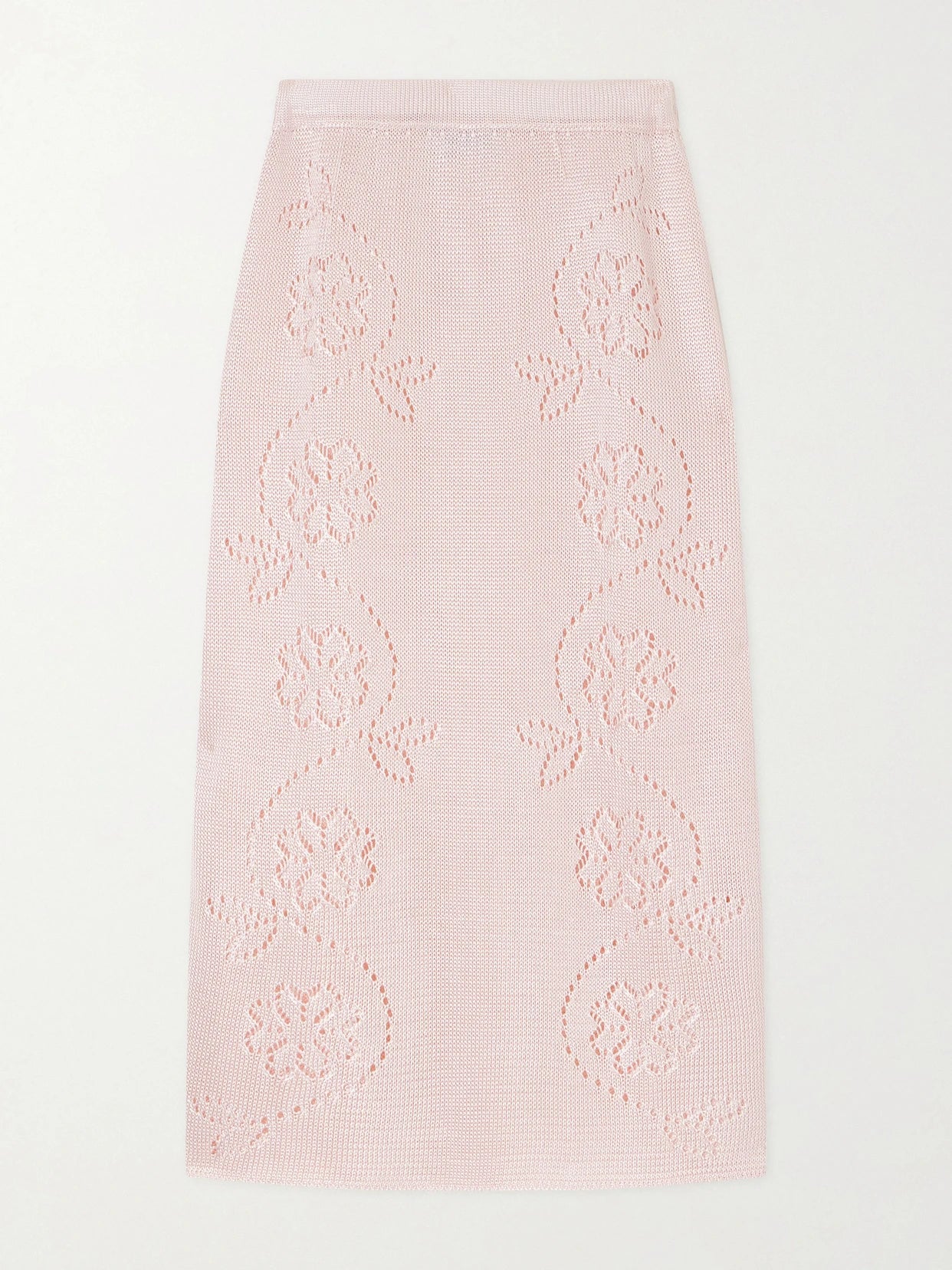 Embroidered Knitted Midi Skirt