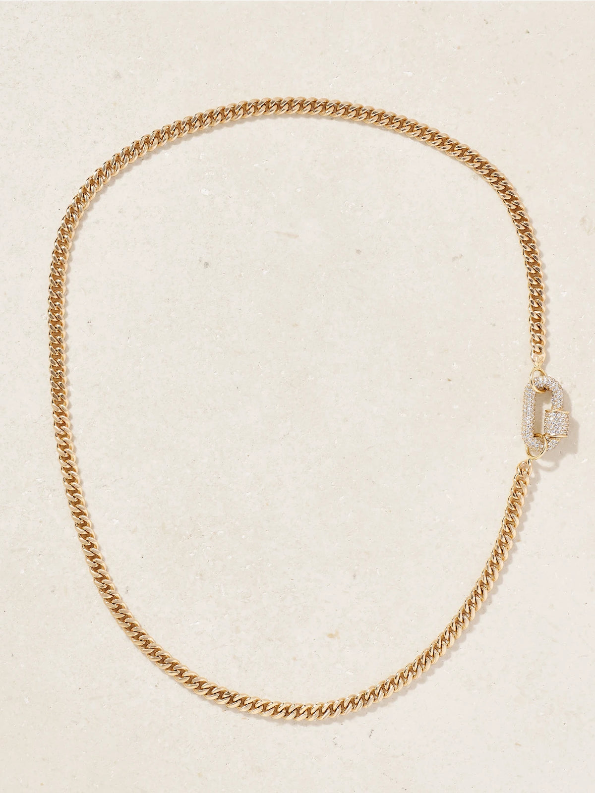 Allstone Chubby Babylock + Heavy Curb 14-karat Gold Diamond Necklace