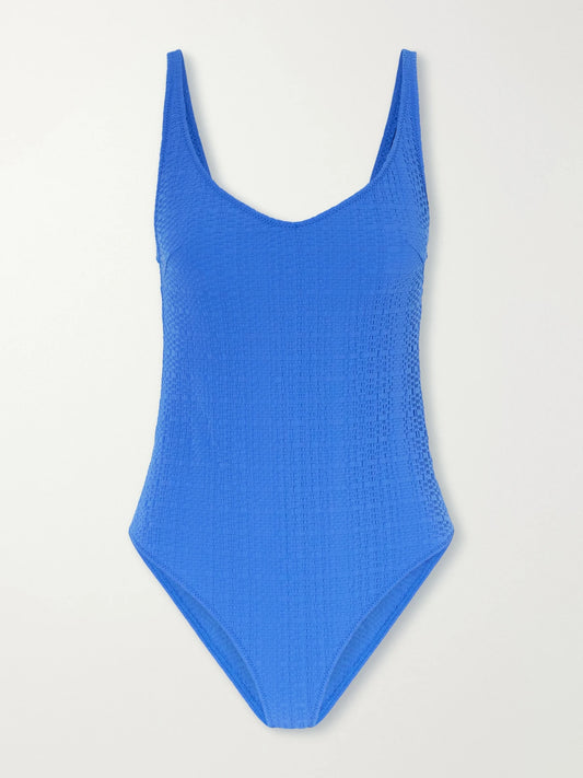 Image of Swimwear. Product name - Marilyn Maillot One-piece in Blue colour by brand - Lisa Marie Fernandez