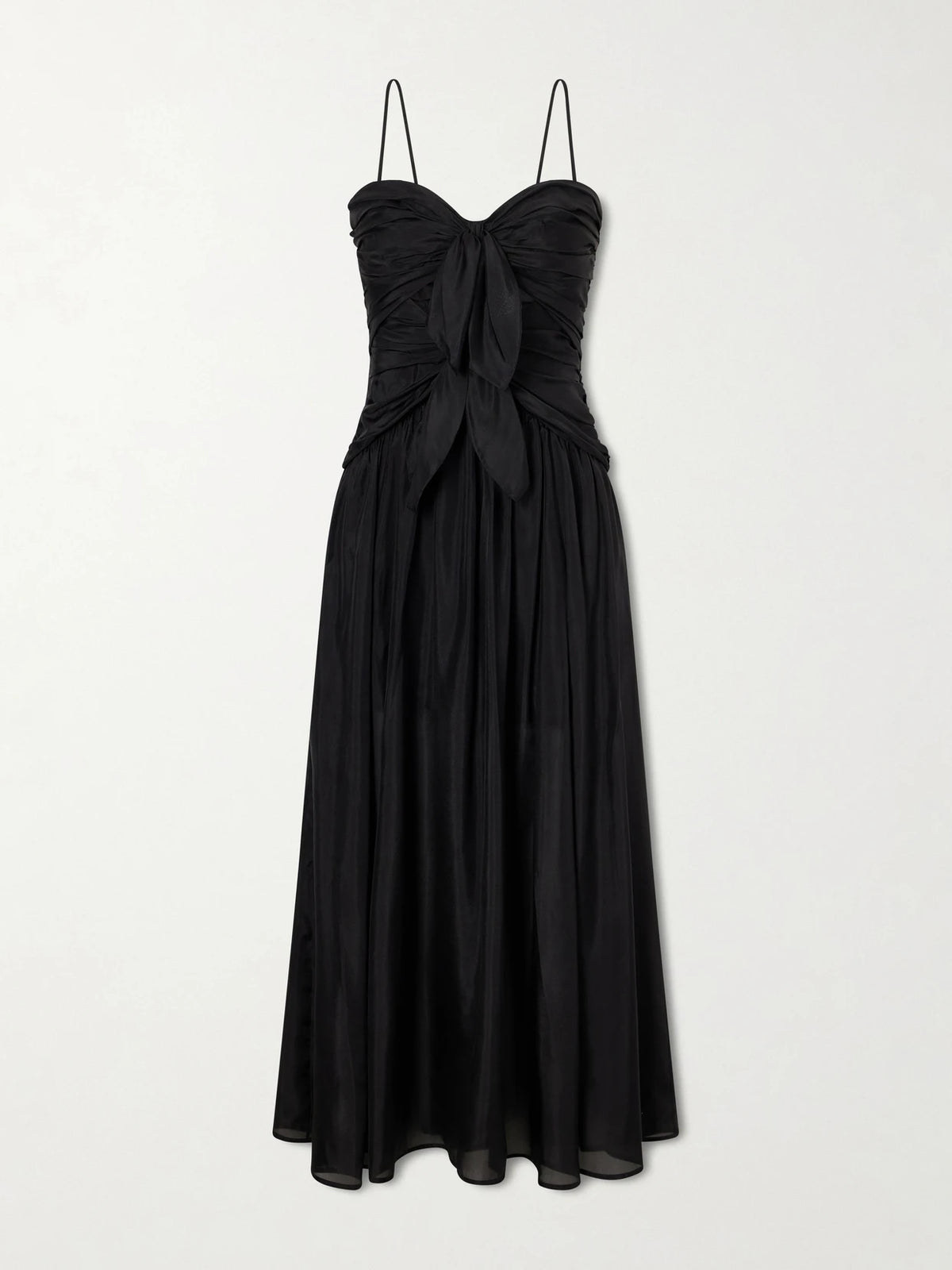 Zimmermann Aster Cutout Gathered Silk-chiffon Midi Dress