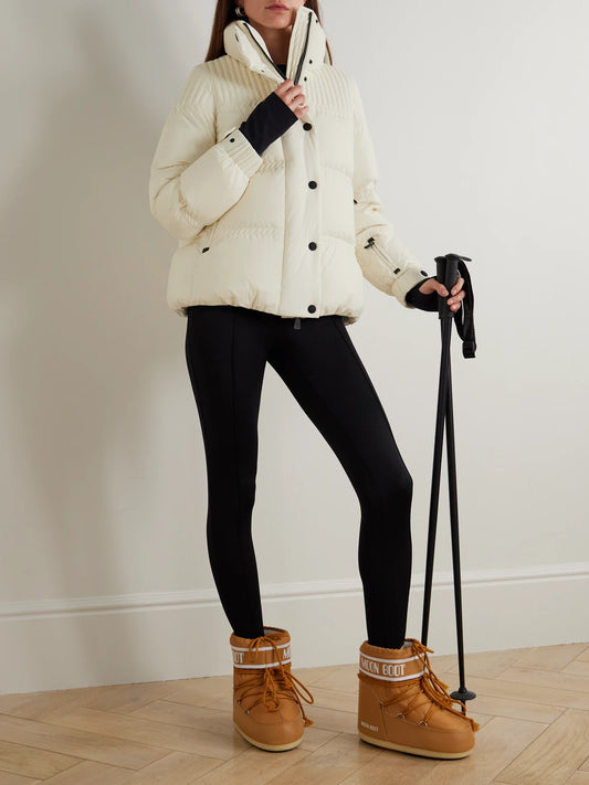 Image of Coats & Jackets. Product name - Anglin Quilted Down Ski Jacket in White colour by brand - Moncler Grenoble