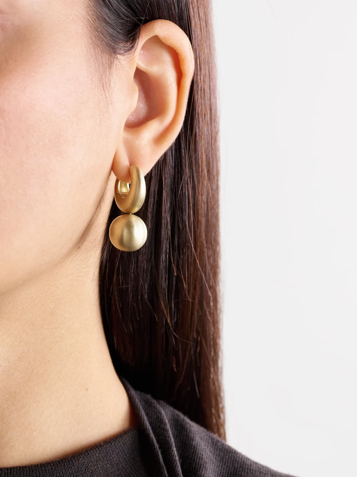 Image of Earrings. Product name - Gumball Puffed Huggies 18-karat Gold Earrings in Multi colour by brand - Irene Neuwirth