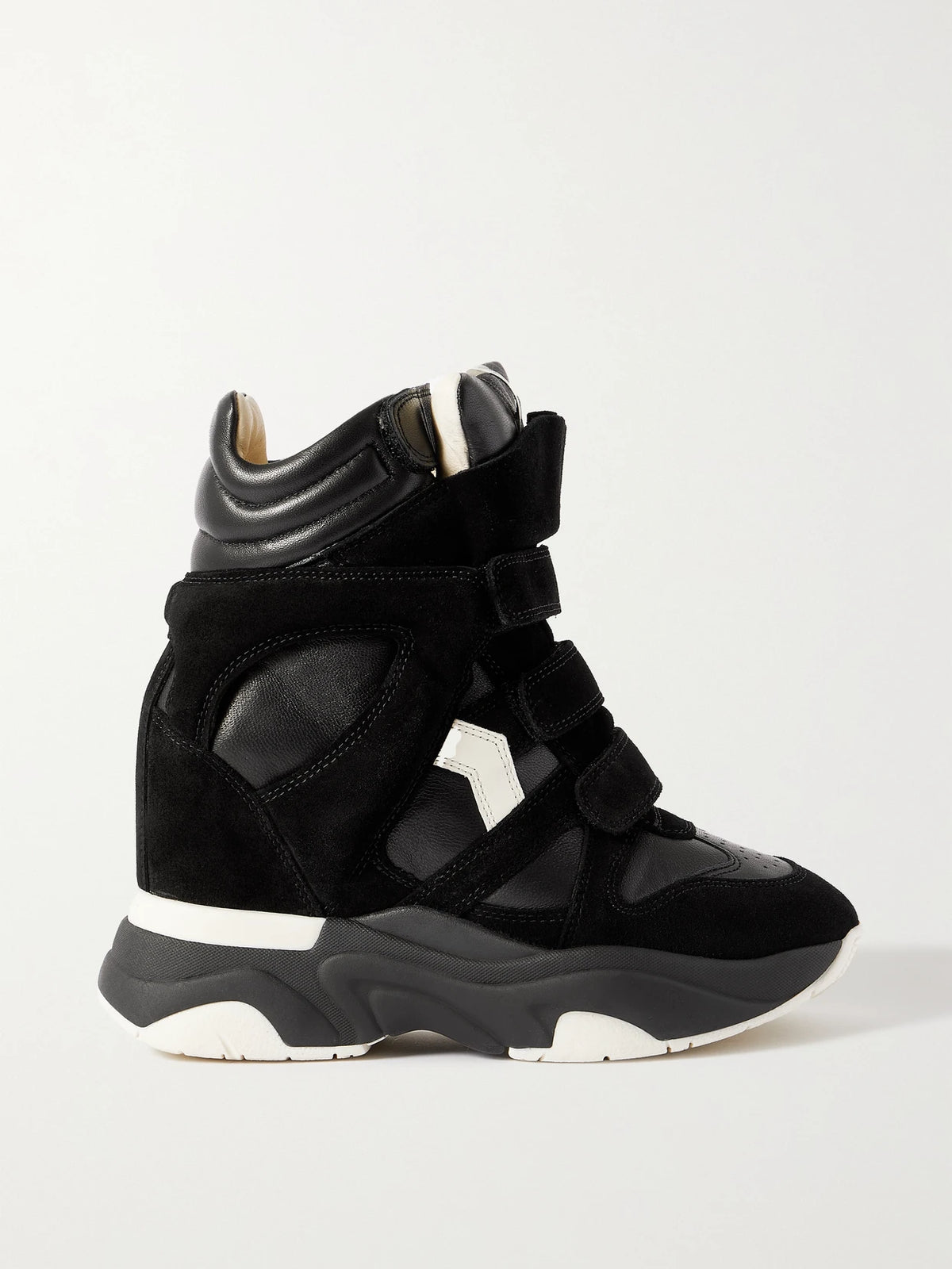 Balskee Leather And Suede High-top Wedge Sneakers