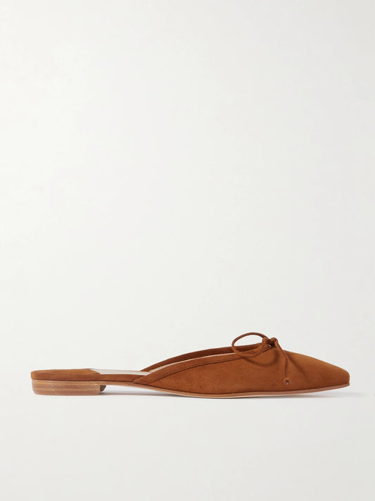 Ballerimu Bow-detailed Suede Ballet Flats