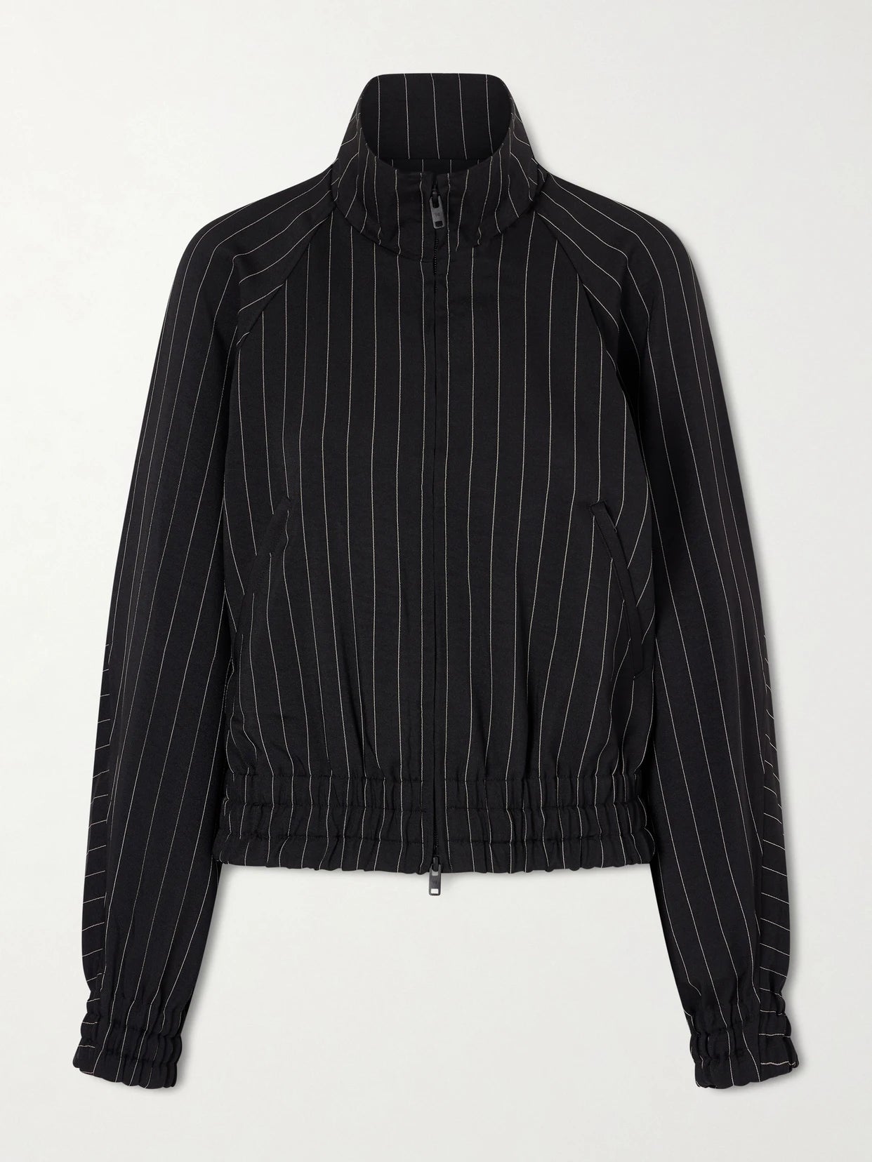 Image of Coats & Jackets. Product name - + Y-3 Pinstriped Recycled Jacket in Black colour by brand - adidas Originals