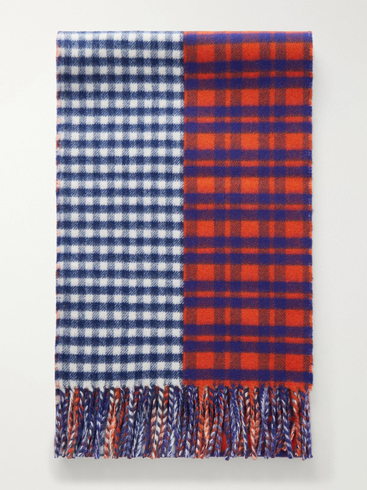 LOEWE Checked Wool And Cashmere-blend Scarf