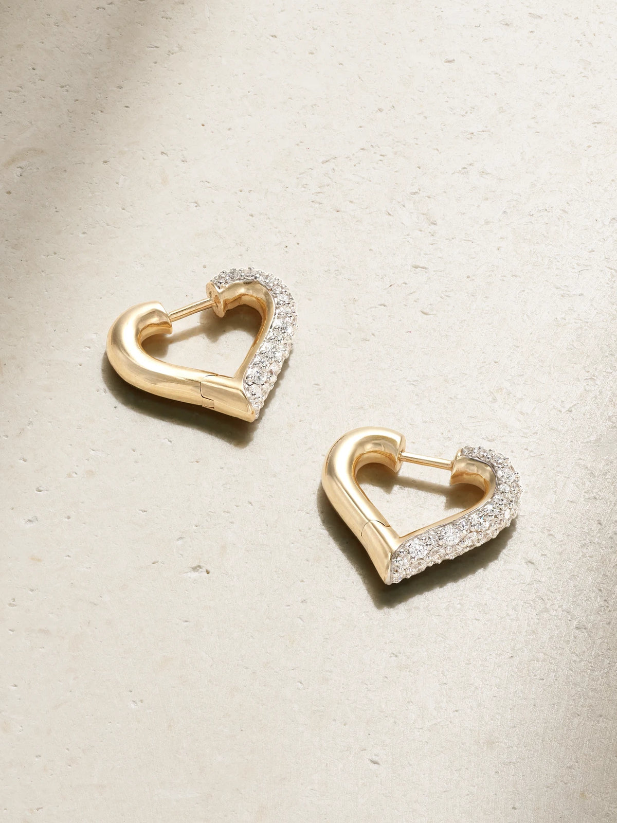 Baby Chubby Love Rhodium-plated 14-karat Gold Diamond Hoop Earrings