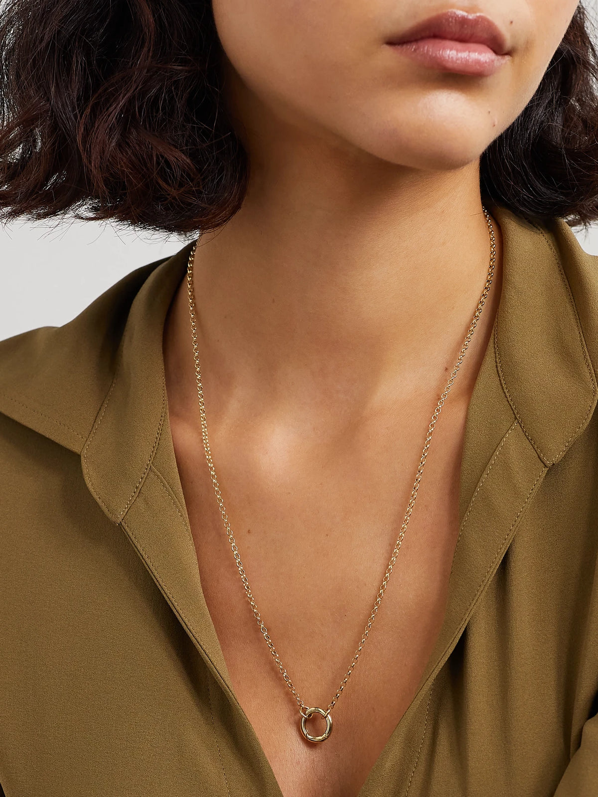 Image of Necklaces. Product name - Small Open Belcher 18-karat Gold Necklace in Multi colour by brand - FoundRae