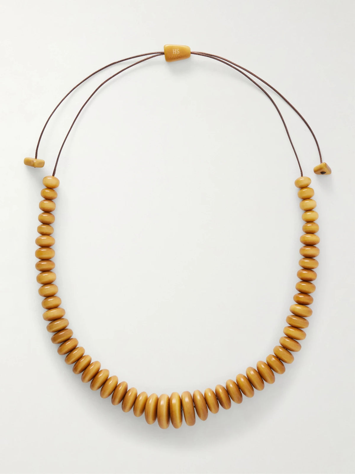 The Loop Beaded Tagua And Leather Necklace