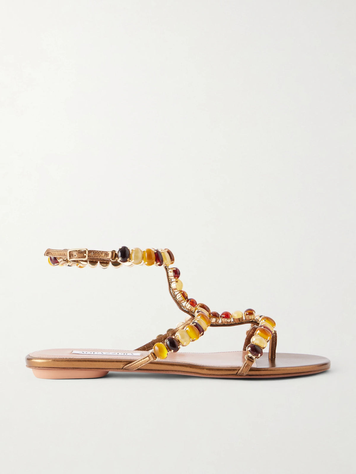 Mystic Stone Embellished Leather Sandals