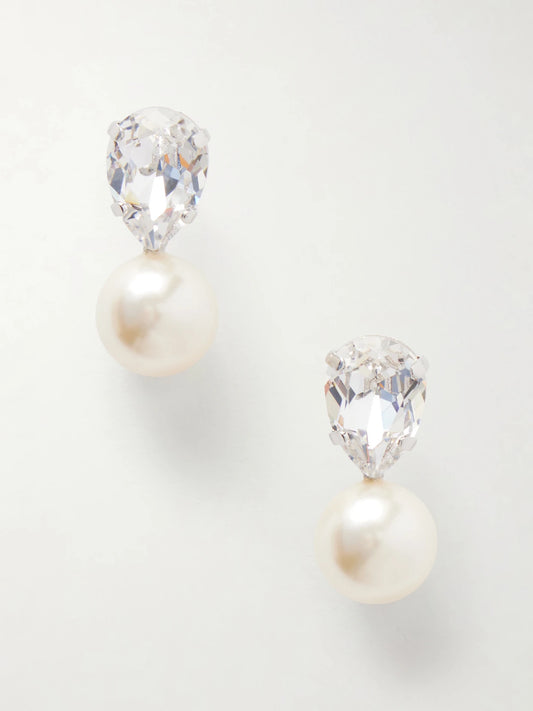 Cimone Silver-tone Crystal Earrings