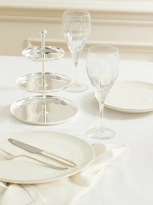 Image of Tableware. Product name - Iriana Set Of Two Crystal Water Glasses in Clear colour by brand - Christofle