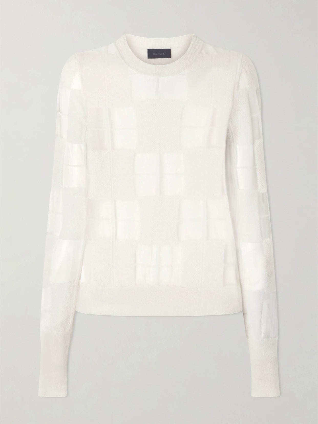 Paul Checked Mesh-trimmed Knitted Sweater