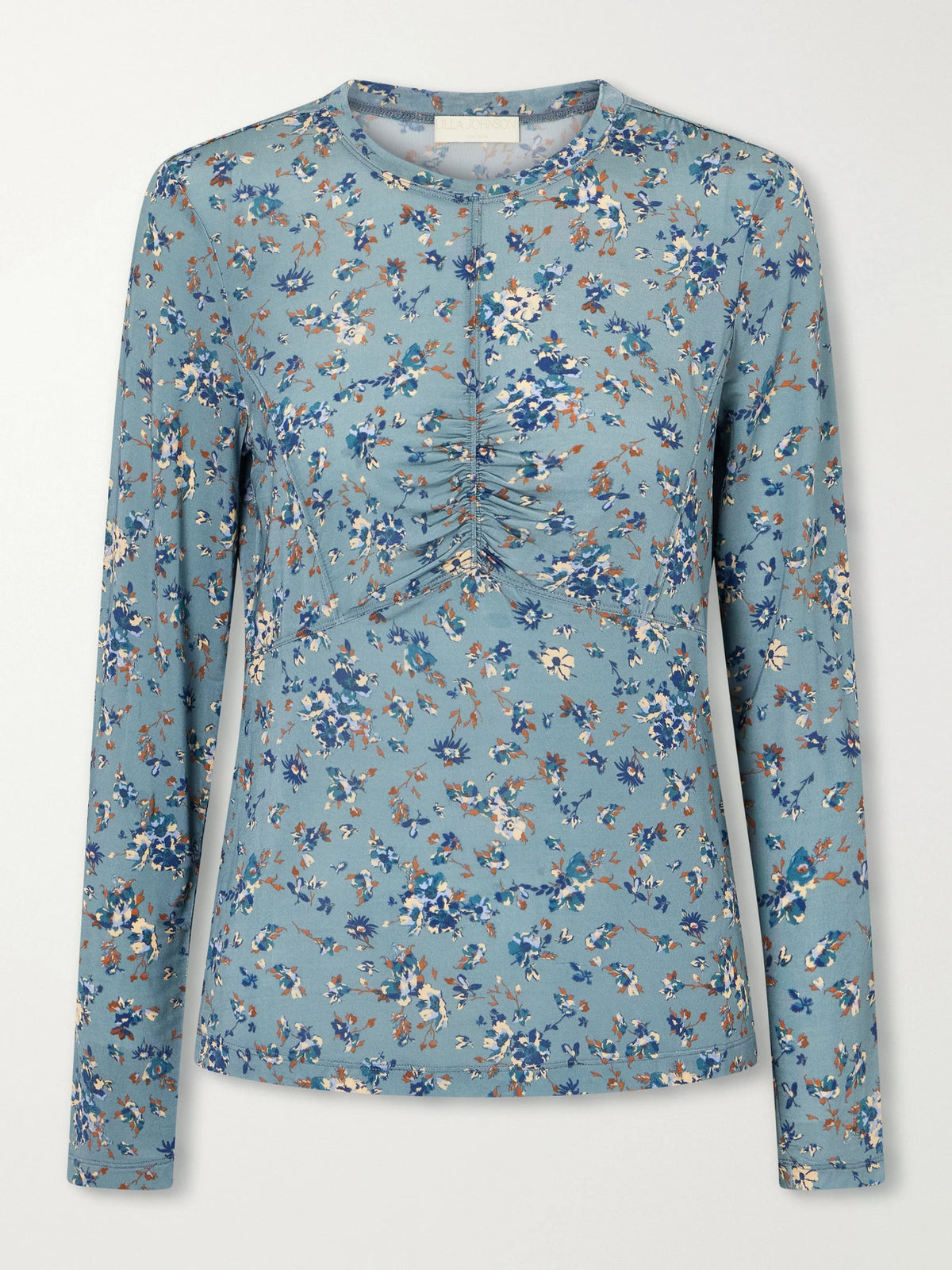 Ulla Johnson Gathered Floral-print Stretch-jersey Blouse
