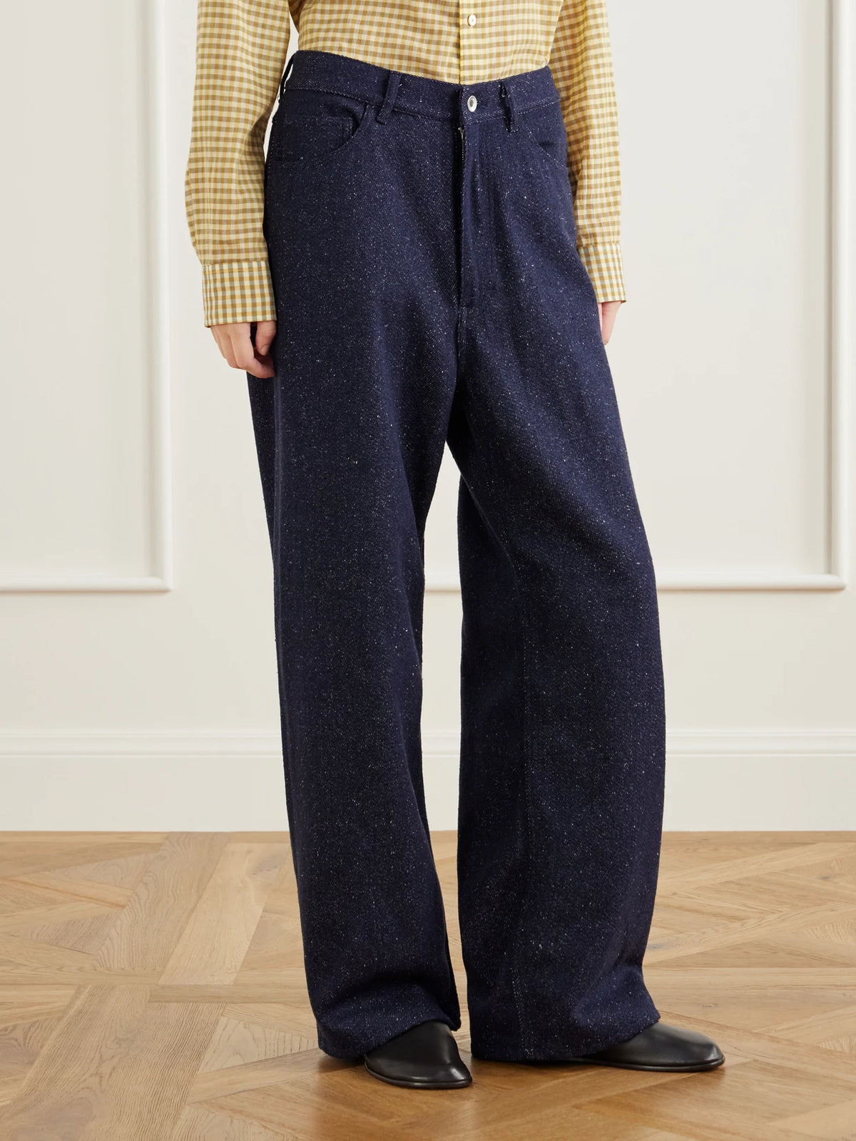 Auralee Silk Mid-rise Wide-leg Pants