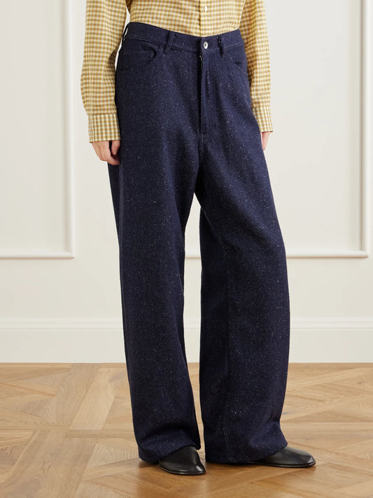 Auralee Silk Mid-rise Wide-leg Pants